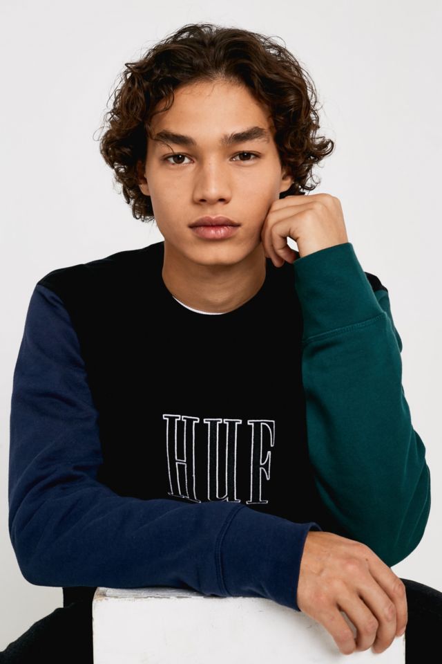 HUF Crevasse Navy Crew Neck Sweatshirt