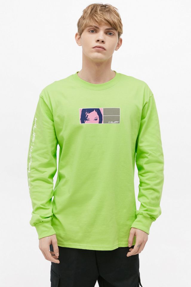 HUF T-shirt manches longues Wonderland vert citron Urban