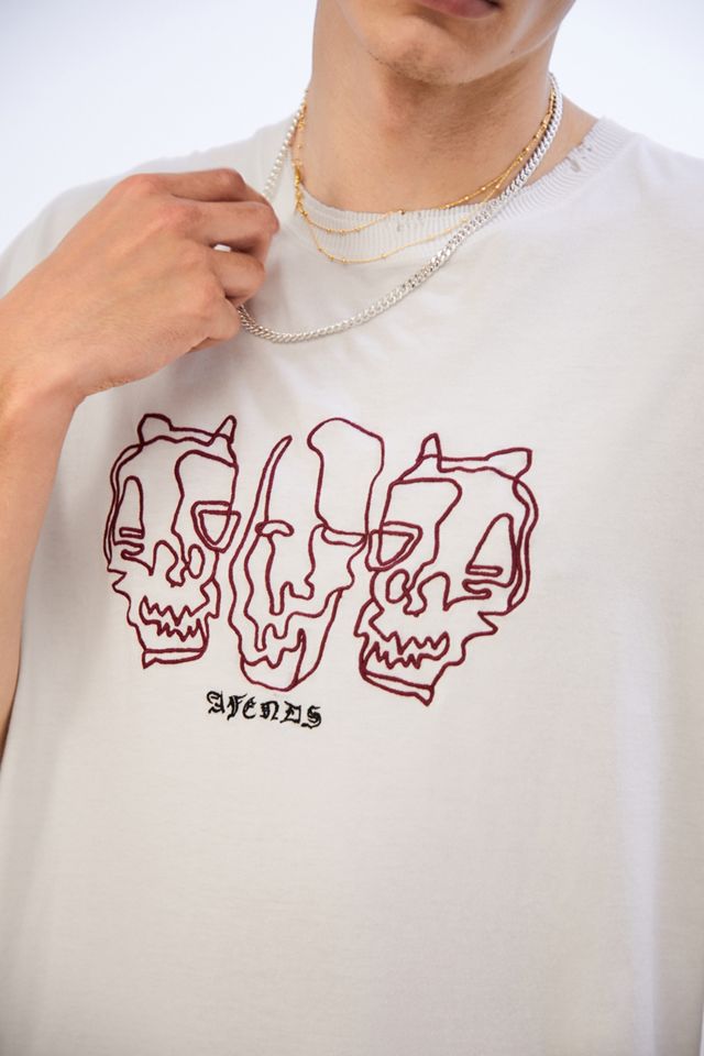 T-shirt surdimensionné Afends White Richmond #1