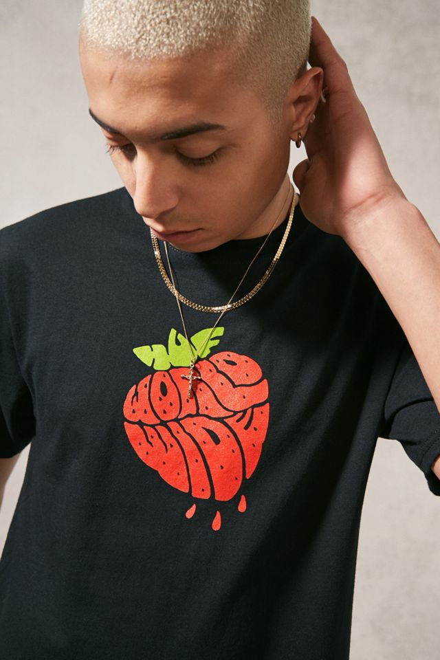 HUF UO Exclusive Black Strawberry T-Shirt | Urban Outfitters UK