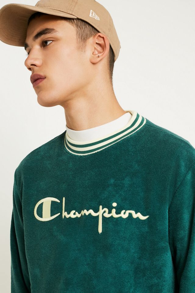 Champion Green Towelling Crew Neck Sweatshirt #1