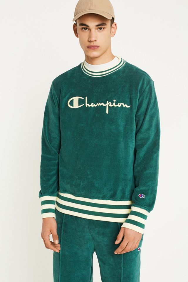 Champion Green Towelling Crew Neck Sweatshirt #2