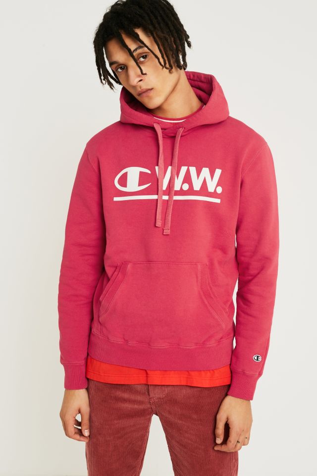 sammensværgelse Lake Taupo Høne Champion X Wood Wood Red Logo Hoodie | Urban Outfitters FR