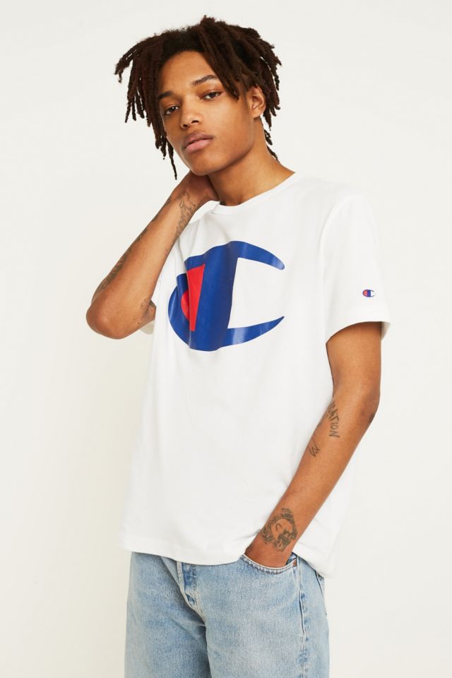 Champion big cheap logo t shirt