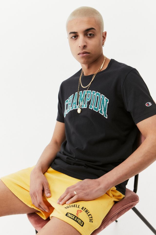 Champion UO Exclusive Black Collegiate T Shirt Urban Outfitters UK