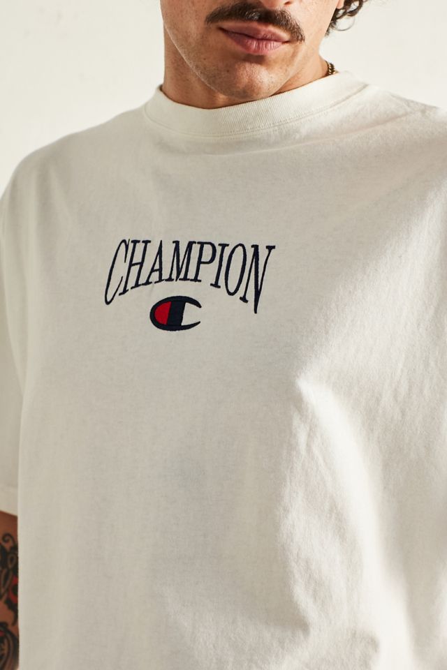 Champion UO Exclusive White Serif Logo T Shirt