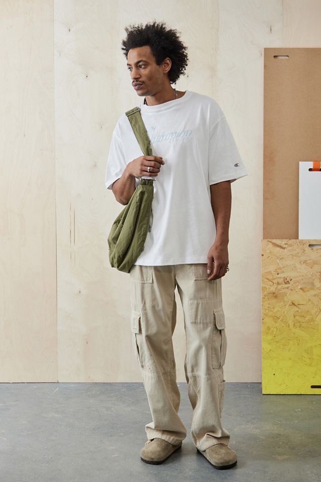 Champion UO Exclusive Reverse Weave White Varsity T-Shirt  #1