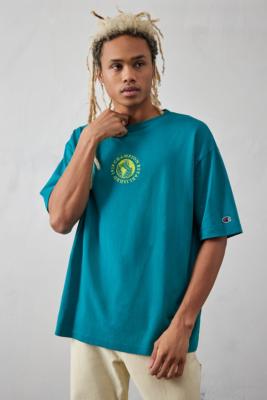Champion UO Exclusive Green Circle Logo T-Shirt - Green L at Urban Outfitters