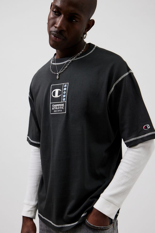 Champion UO Exclusive Black Contrast Stitch T-Shirt #4
