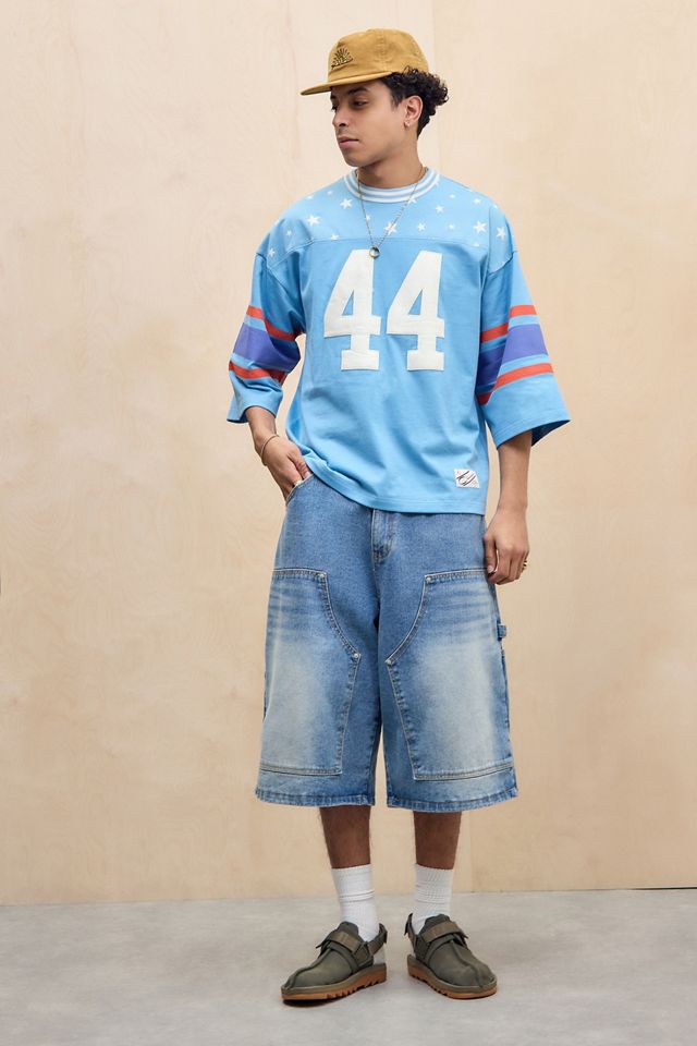 Champion Blue 60s Football T-Shirt | Urban Outfitters UK