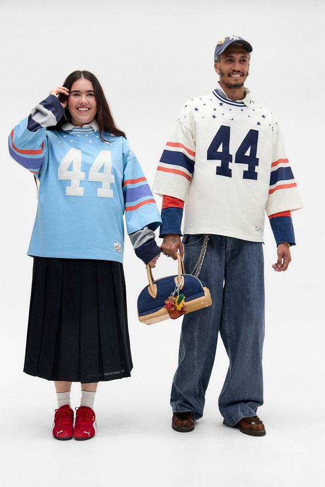 Champion Blue 60s Football T-Shirt | Urban Outfitters UK
