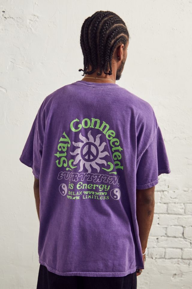 UO Purple Stay Connected T-Shirt | Urban Outfitters UK