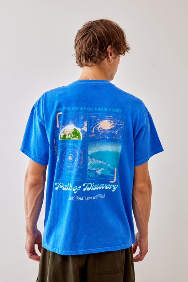 UO Blue Path Of Discovery T-Shirt | Urban Outfitters UK