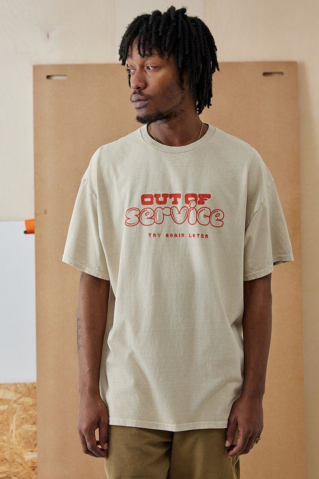 UO Cream Out Of Service T-Shirt | Urban Outfitters UK