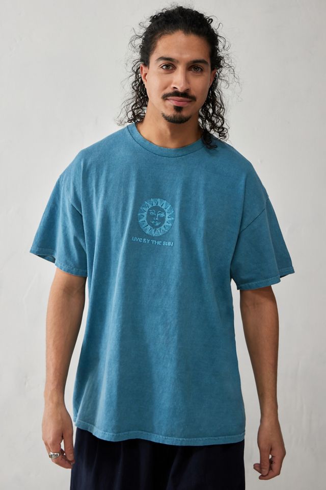 T-shirt UO Bleu sarcelle Live By The Sun #1