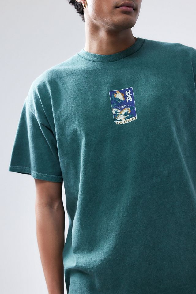 UO Green Floral Stamp T-Shirt  #1