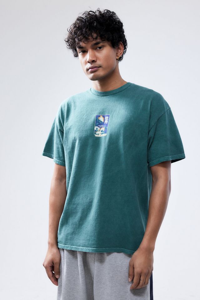 UO Green Floral Stamp T-Shirt  #2
