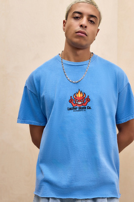 UO Lucifer Skate T-Shirt - Light Blue S at Urban Outfitters