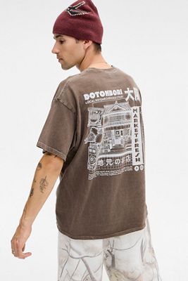 UO Braunes Dotonbori T-Shirt