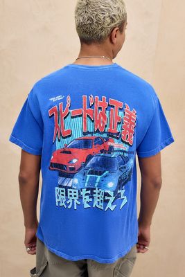 UO Cobalt Blue Racing Car T-Shirt