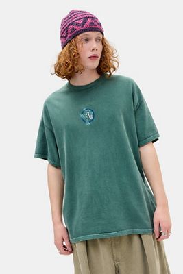 Camiseta UO con Rana Bordada en Turquesa