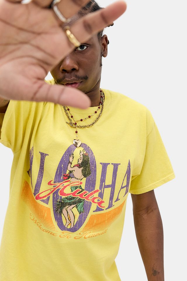 UO Yellow Aloha T-Shirt #4