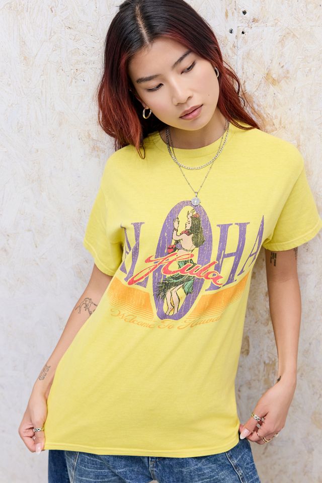 UO Yellow Aloha T-Shirt #6