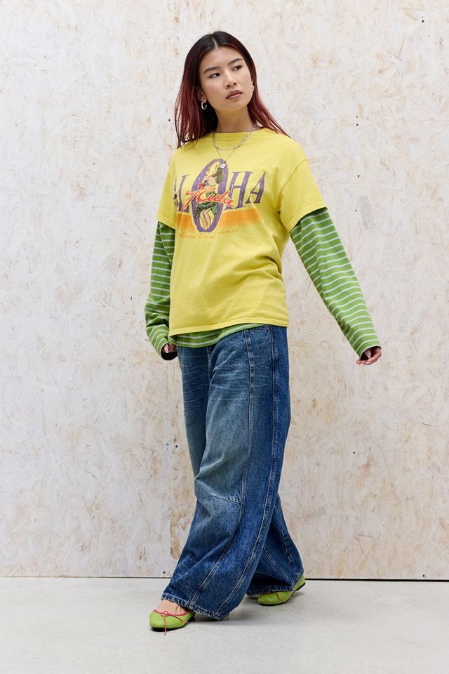 UO Yellow Aloha T-Shirt #7