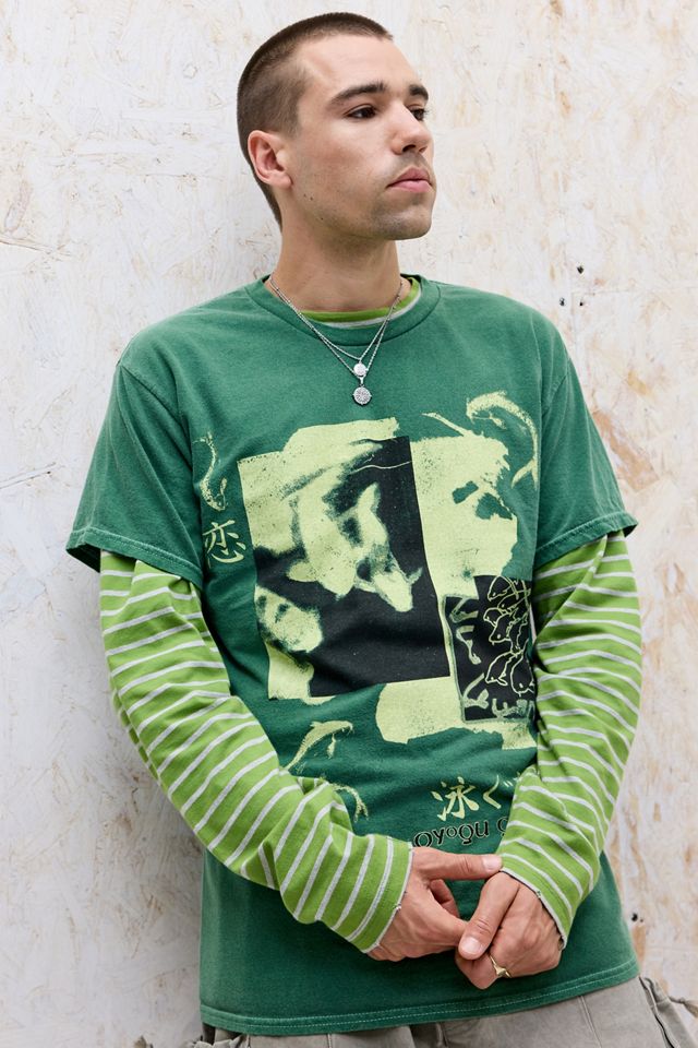 T-Shirt UO Verde con Koi Invertito #3