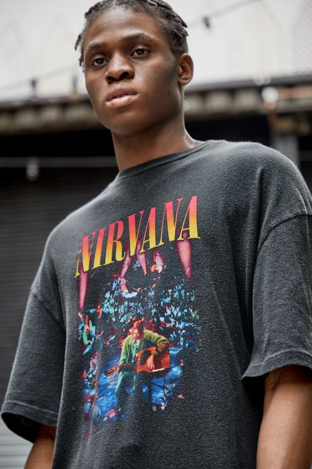 UO Nirvana Washed Black T Shirt