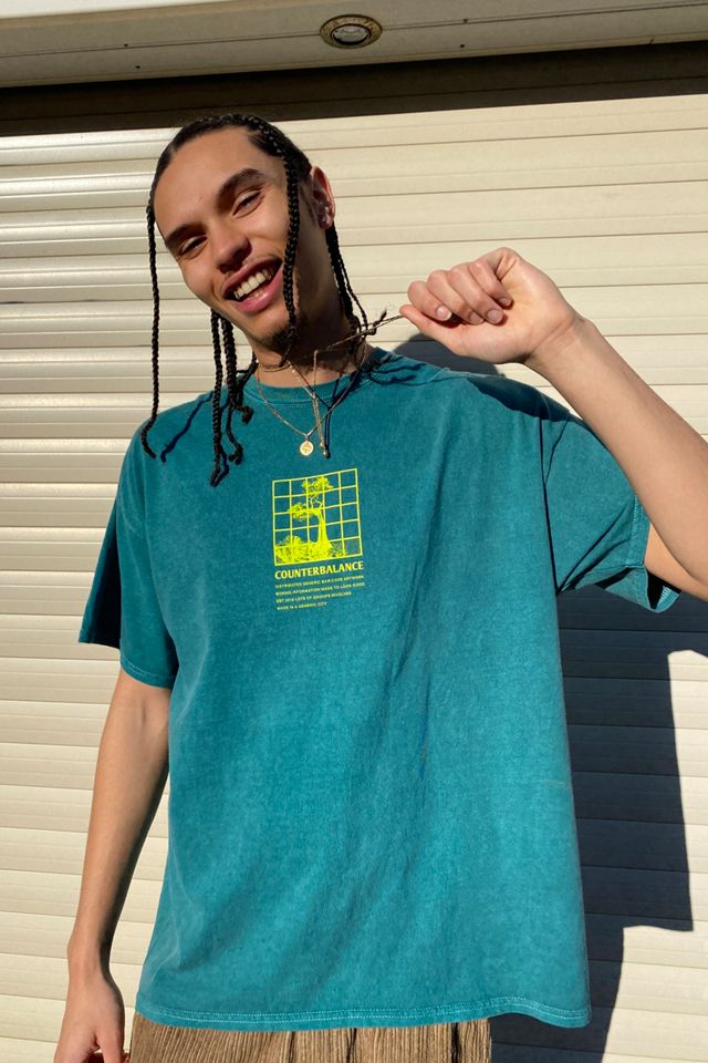 UO – T-Shirt „Coming In‟ in Blaugrün mit Grafik #1