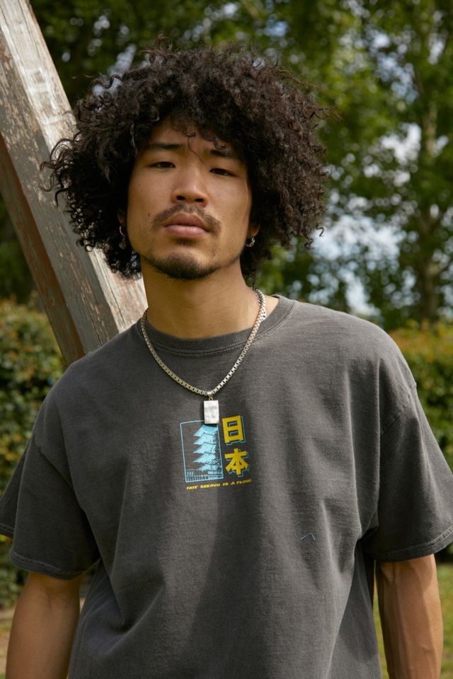 UO Black Japanese Flower T-Shirt #3