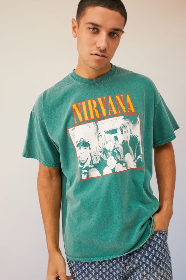 UO Green Nirvana Photo T-Shirt | Urban Outfitters UK