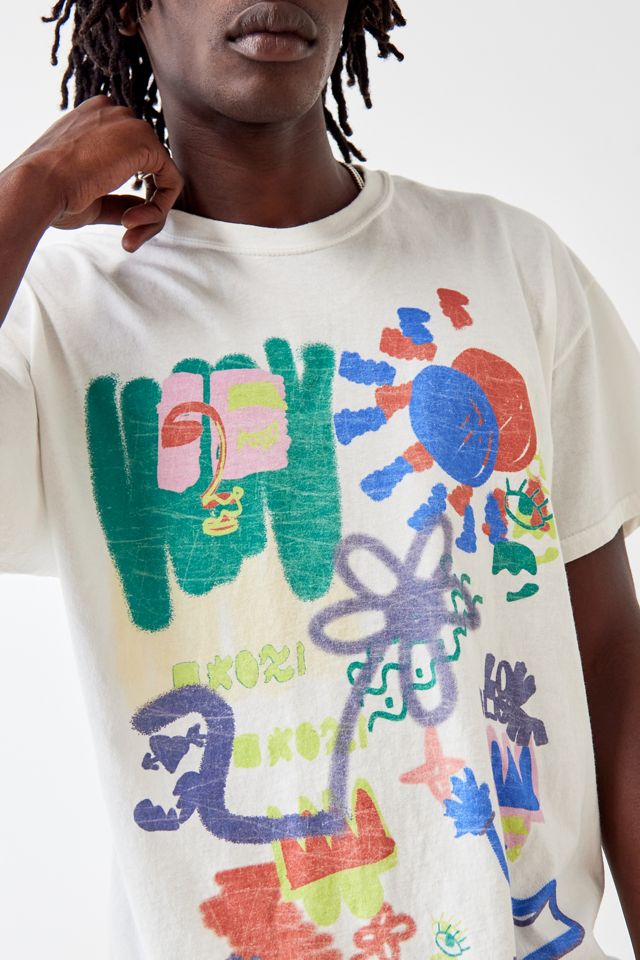 UO White Doodle Print T-Shirt #2