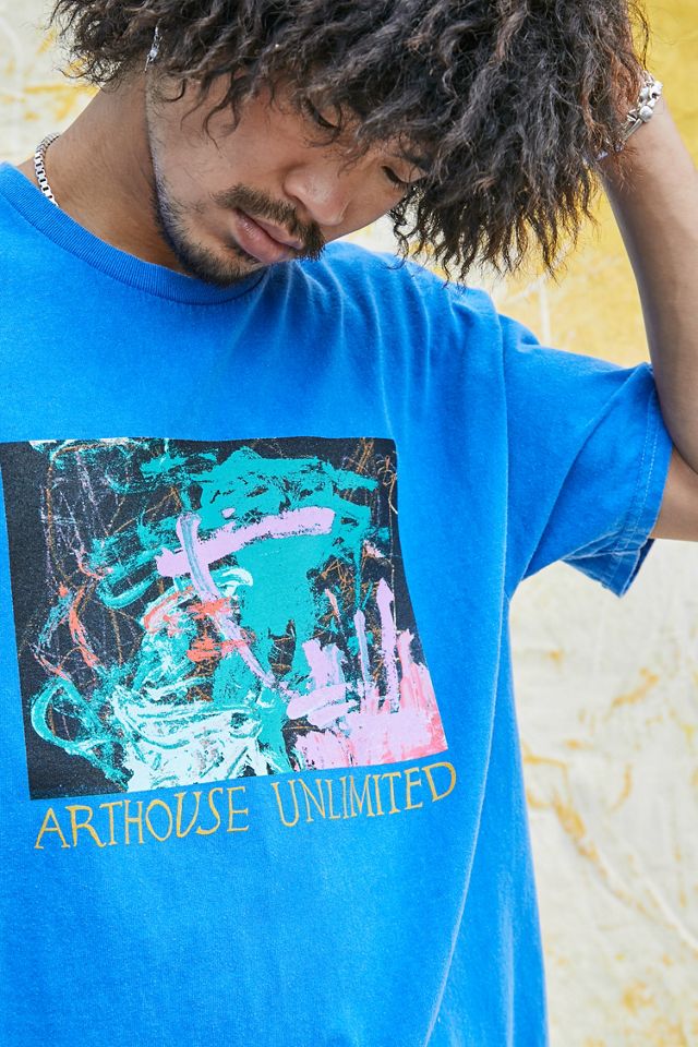 ARTHOUSE Unlimited Blue Abstract Art Print T-Shirt | Urban Outfitters UK