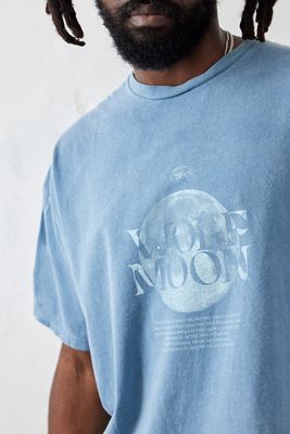 UO Blau Wolf Mond T-Shirt