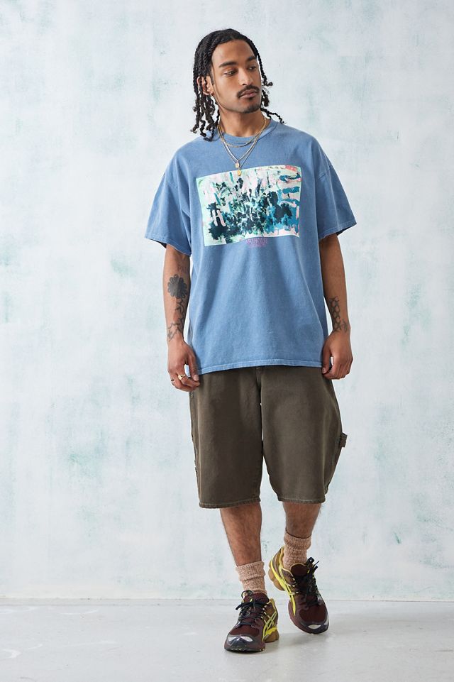 ARTHOUSE Unlimited Washed Blue Abstract Art Print T-Shirt #2