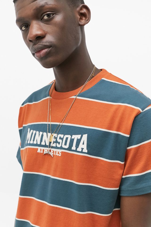 UO Minnesota T-Shirt a righe blu e arancioni #1