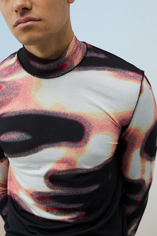 Jaded London Blurred Face Mesh Top #1