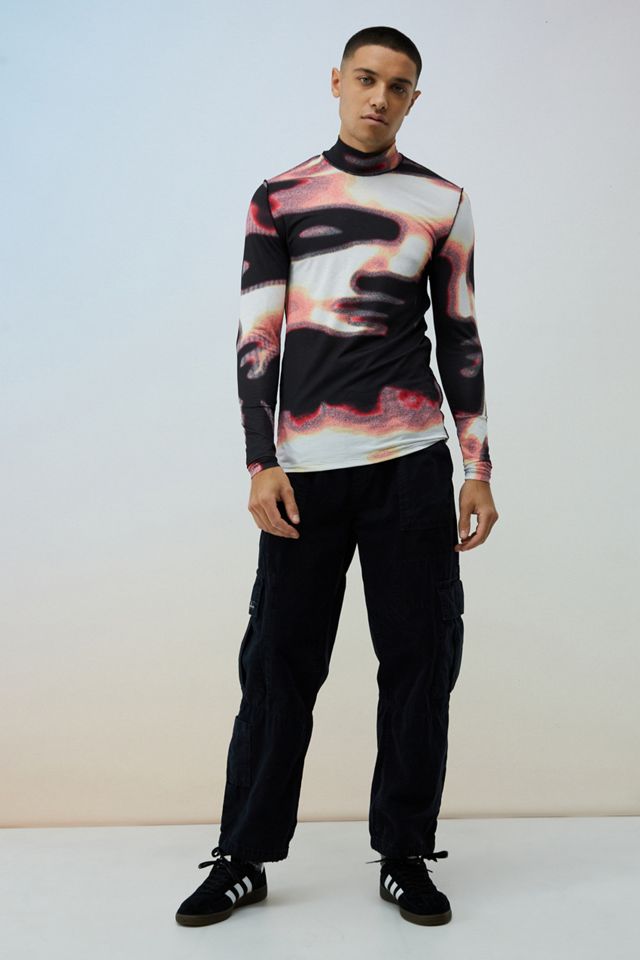 Jaded London Blurred Face Mesh Top #2