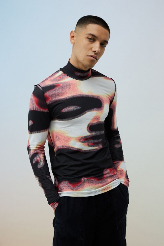 Jaded London Blurred Face Mesh Top #3