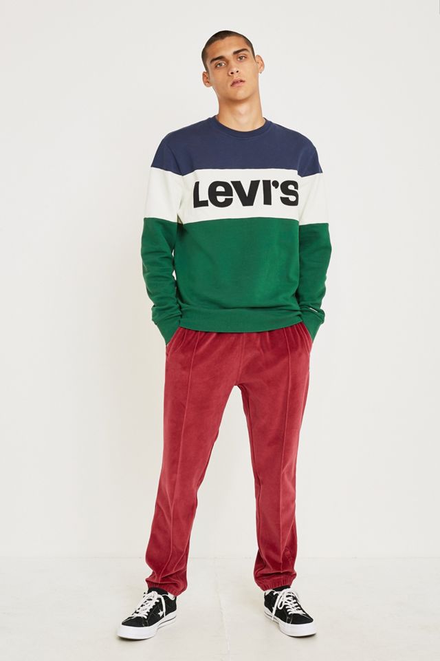 Levi's - Sweatshirt ras du cou color block vert #1
