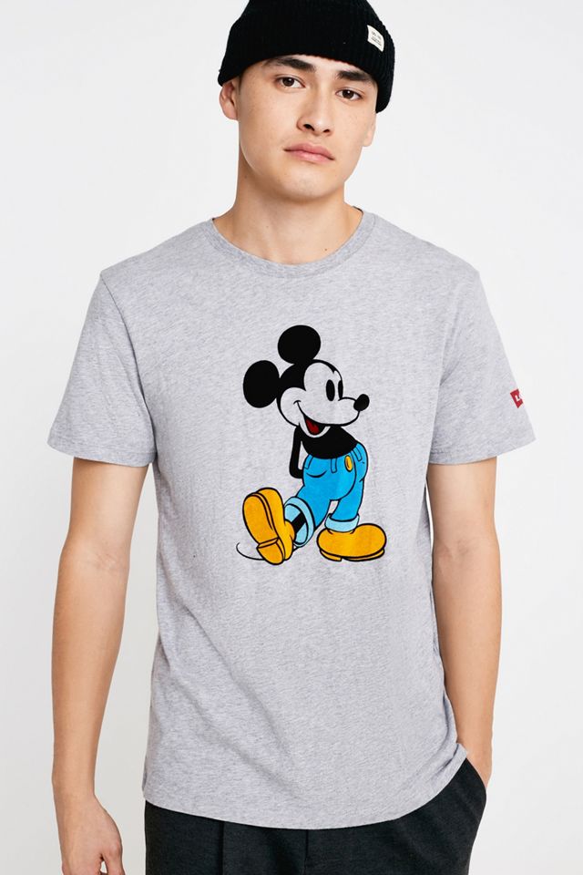 Levi's Mickey Mouse Flocked T-Shirt Grigia #1