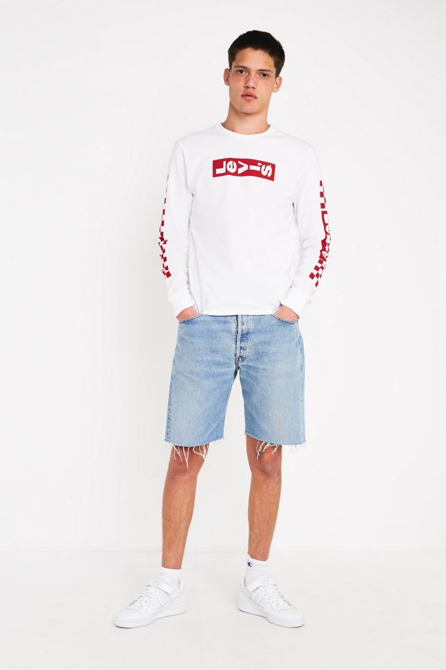 Levi’s Box Tab Logo White Long-Sleeve T-Shirt #2