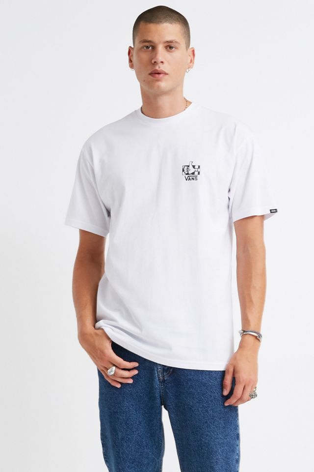 Vans – kurzärmliges T-Shirt in Weiß und Neon-Grün #1