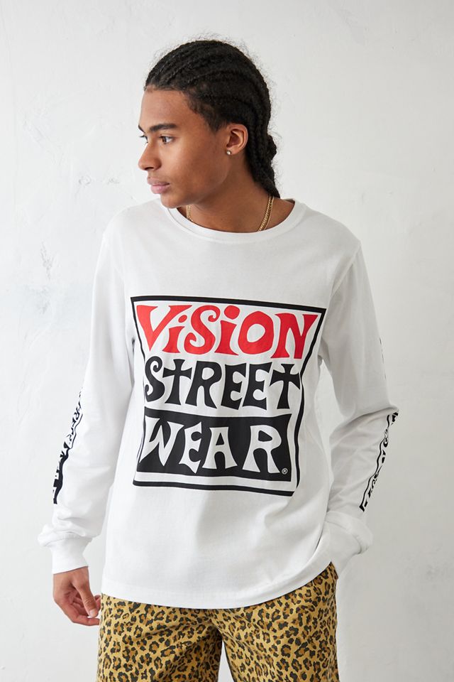 Vision Street Wear Wavy Logo Box T-shirt a maniche lunghe #1
