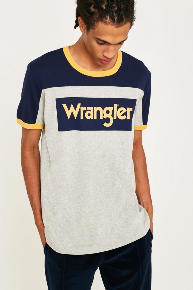 Wrangler - T-shirt de rugby Blue & Yellow gris #1