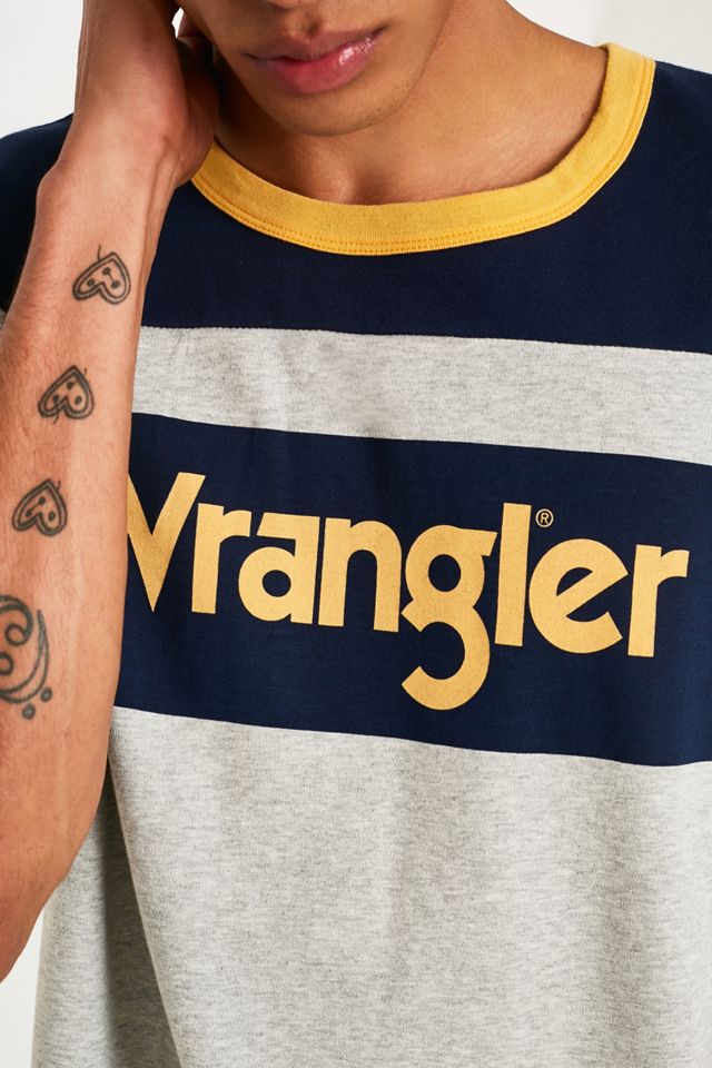 Wrangler - T-shirt de rugby Blue & Yellow gris #2