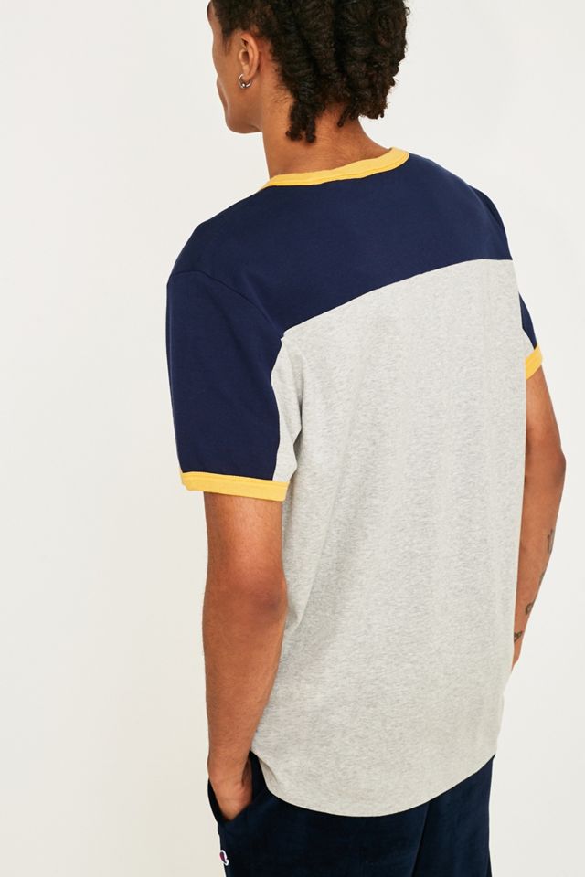 Wrangler - T-shirt de rugby Blue & Yellow gris #3