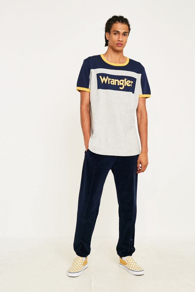 Wrangler - T-shirt de rugby Blue & Yellow gris #4